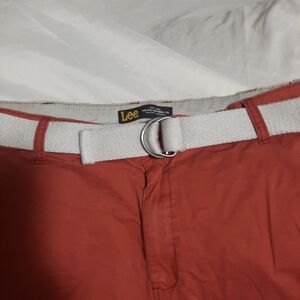 Lee Red Pants with White Belt